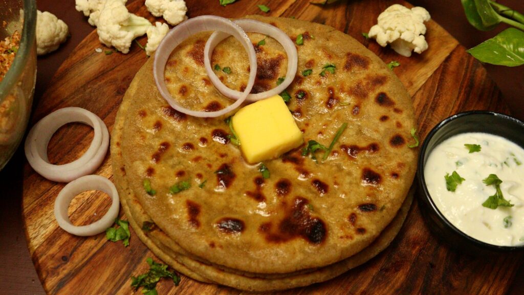 gobi paratha display