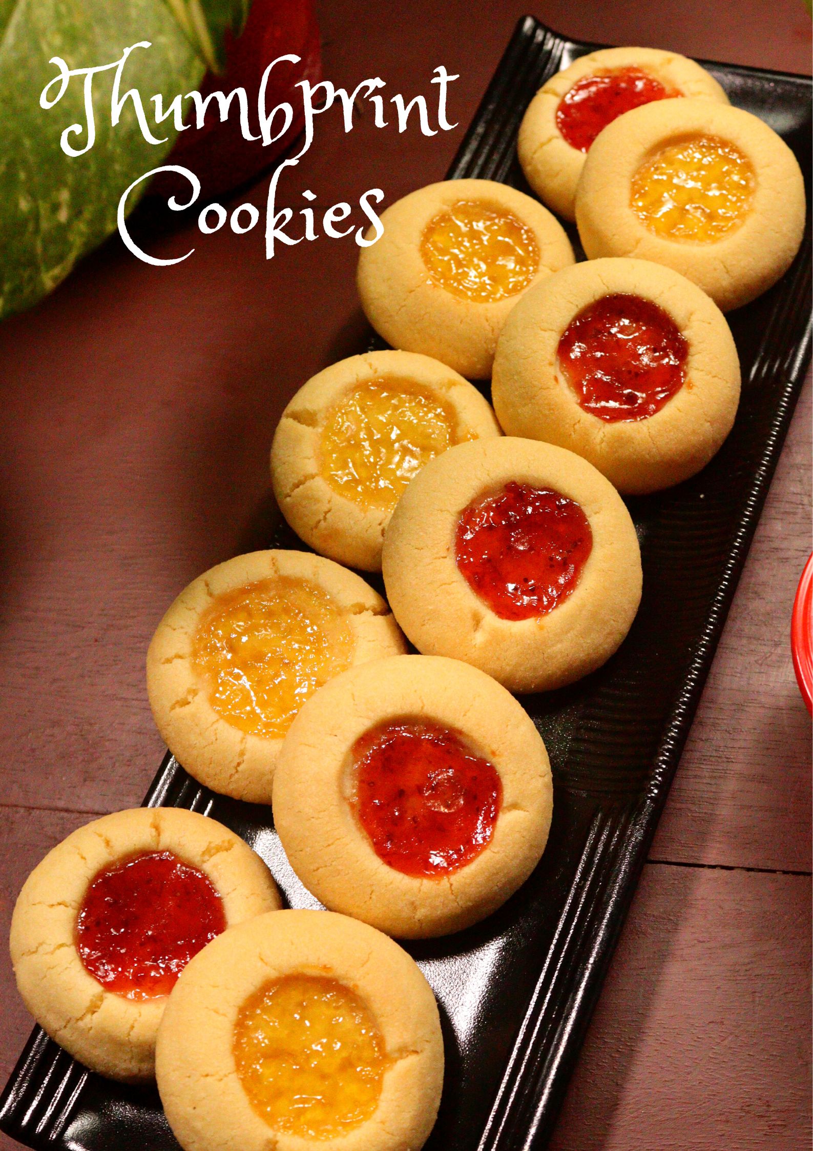 Eggless Thumbprint Cookies | Jam Cookies | The Perfect Thumbprint Cookies