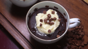 chocolate mug cake with buttercream