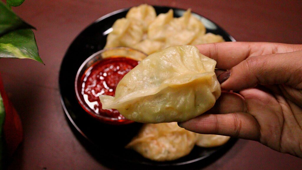 veg momos on hand