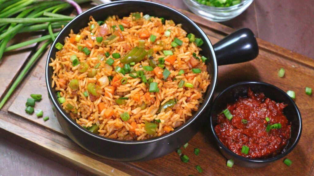 schezwan fried rice with schezwan sauce