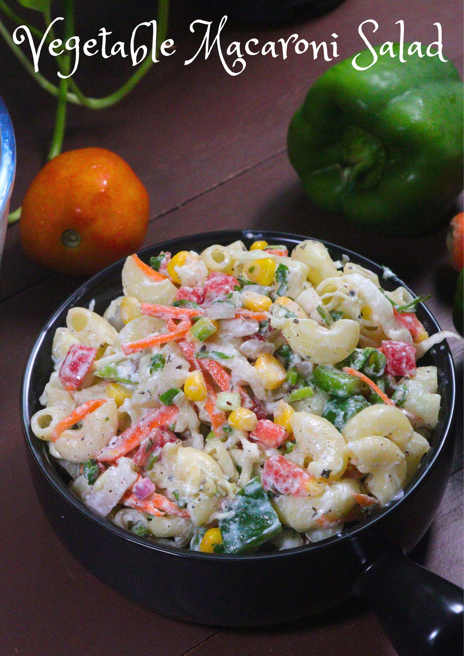Vegetable Macaroni Salad Macaroni Salad Recipe Vegetarian