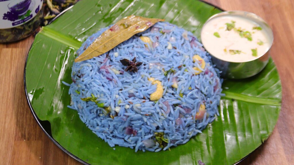 Butterfly Pea Ghee Rice