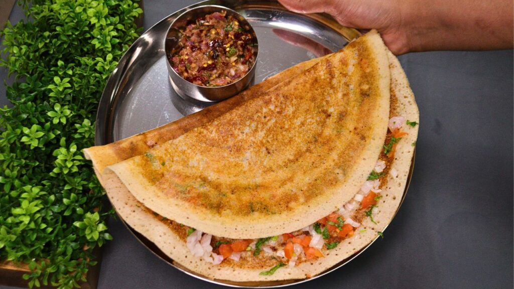 Makhana Dosa with Onion Chutney