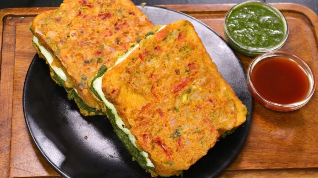 Eggless Veg Omelette Sandwich