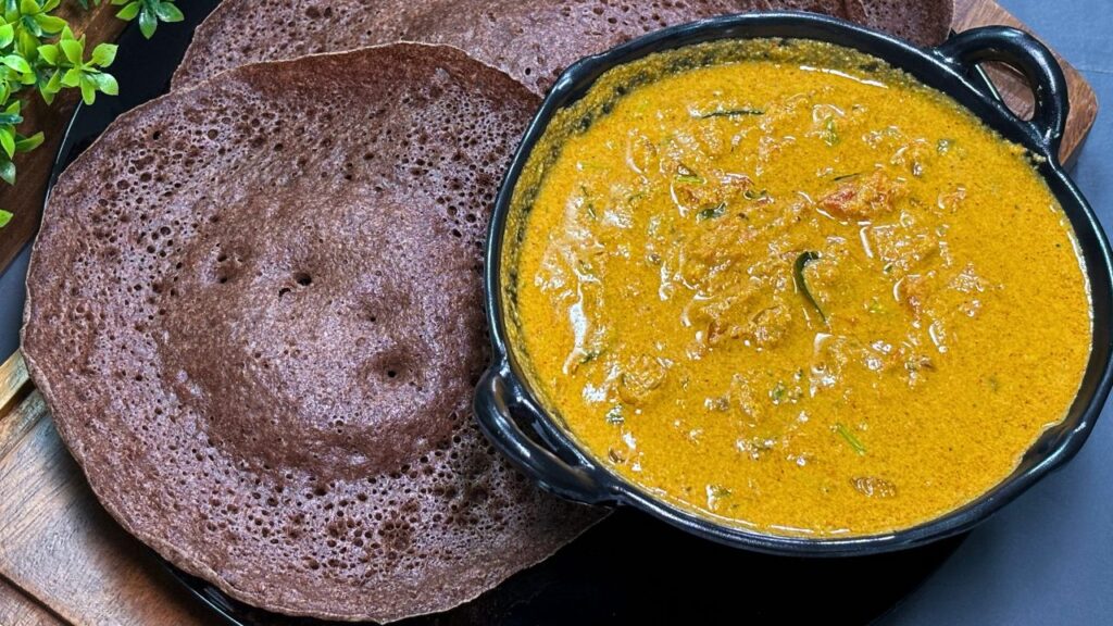 Ragi Appam with Tomato Korma